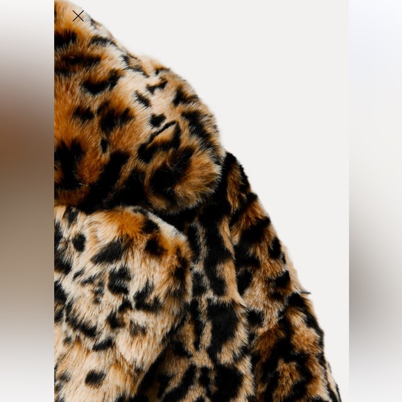 ZARA FAUX FUR ANIMAL PRINT COAT LEOPARD JACKET XS CHEETAH PRINT 1255/771 VIRAL - Picture 5 of 10